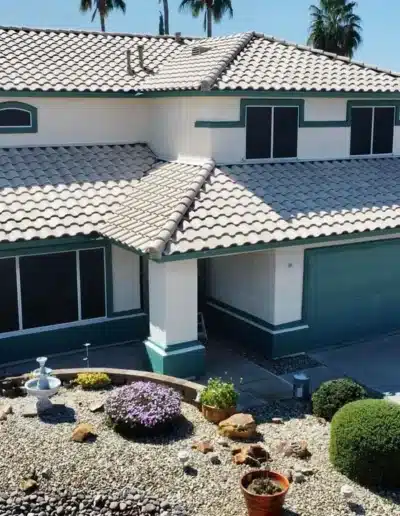 residential exterior paint white and teal